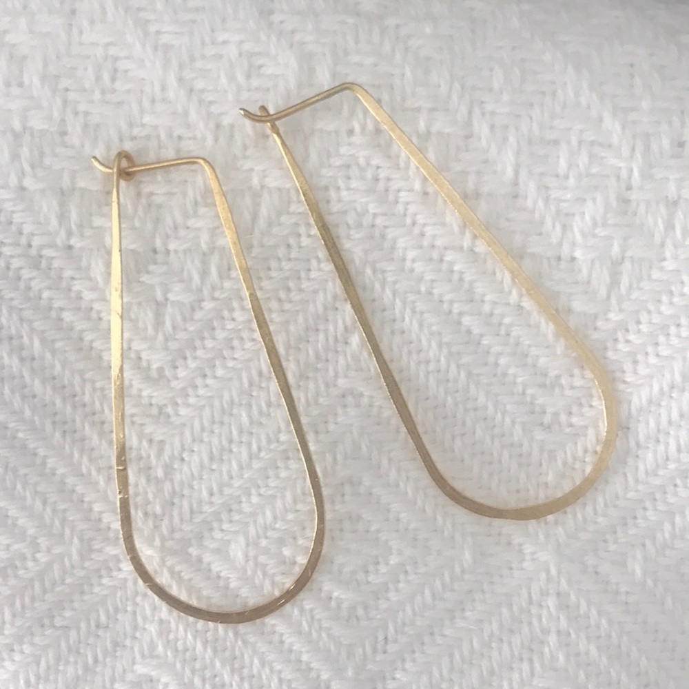 World Market Gold elongated hoop earrings